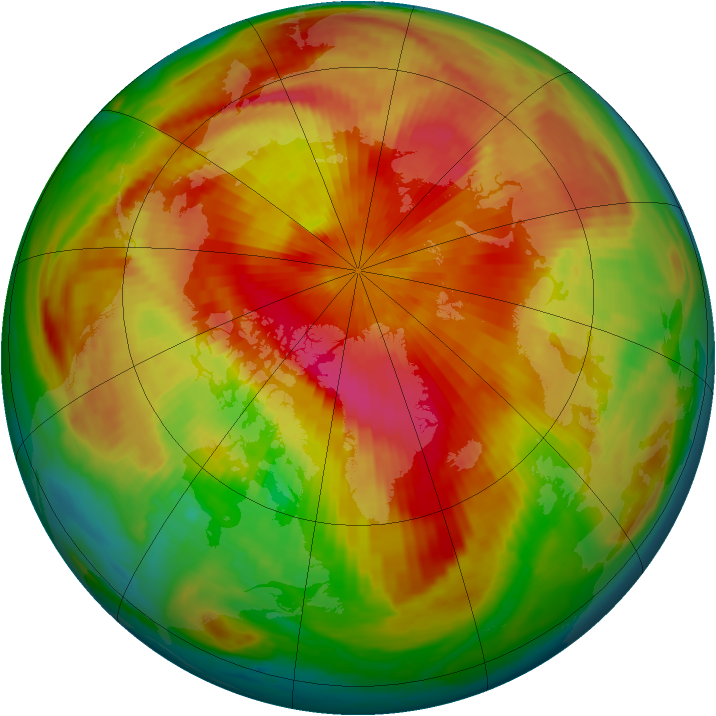 Arctic ozone map for 28 March 1999